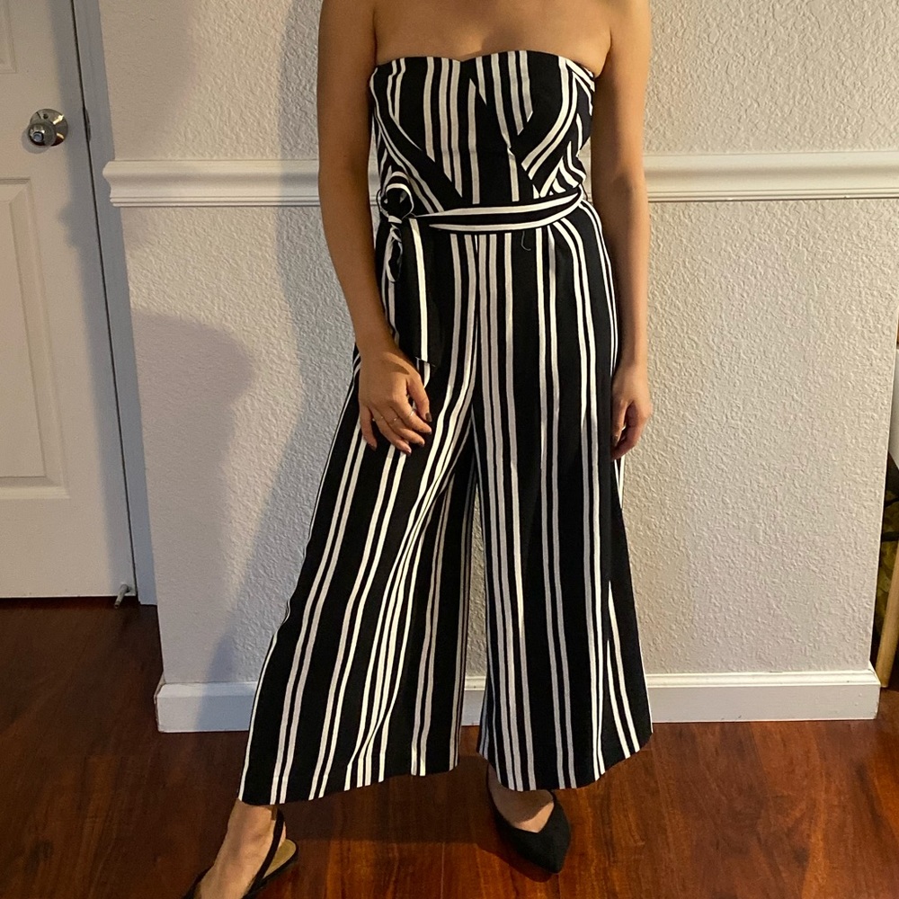 H&M Striped Jumpsuit